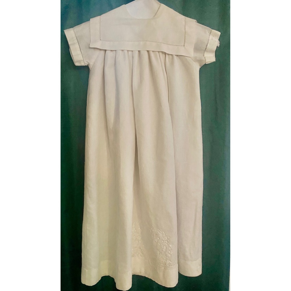 White Unisex Posies Lewis Gown Christening Baptism Dress